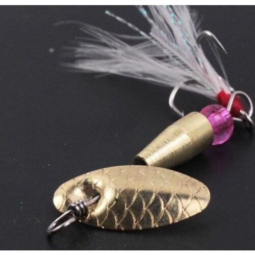 Rotating Spinner Fishing Lure 3g 3.4g 3.5g Spoon Sequins Artificial Metal Hard Bait Treble Hooks Wobblers Bass For Pesca Tackle