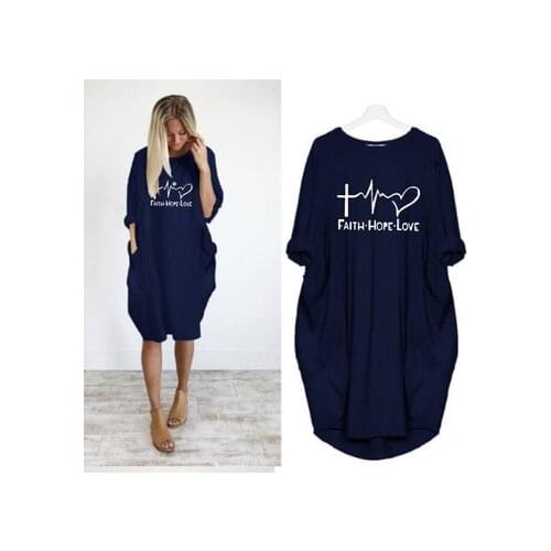 Harajuku Vintage Elegant Long-sleeved Personality Print Women Dress O-neck Casual Loose Pocket Streetwear Ladies Short Dresses