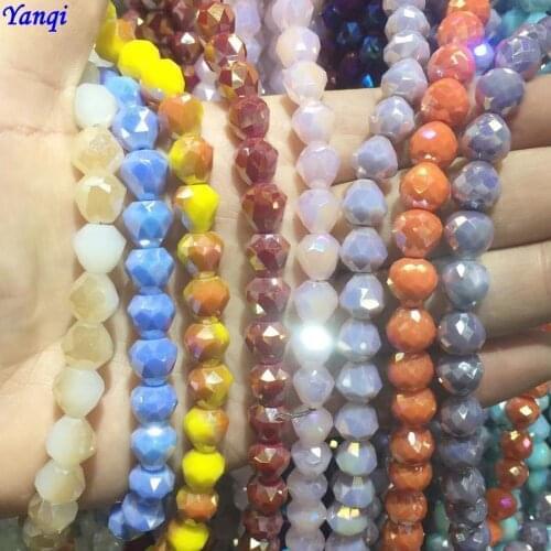 10mm Faceted Crystal Glass Beads Fat Teardrop Solid Color Porcelain Glass Beads Charm Loose Beads For Jewelry Making DIY Earring