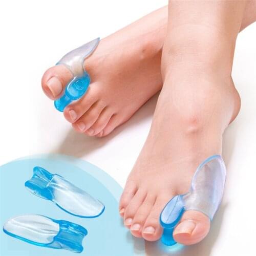 2pcs Blue Soft Silicone Toes Separator Toes Valgus Spacers Thumb Corrector Feet Care Tool Thumb Valgus Release Pad Toe Separator