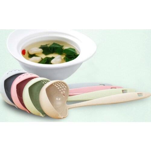 Long Handle Soup Spoon Home Strainer Cooking Colander Kitchen Scoop Plastic Ladle Tableware Big Spoon Hot Selling 2 In 1