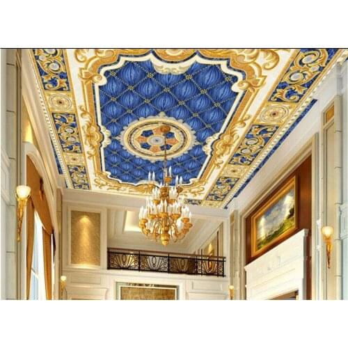 3d ceiling wallpaper custom photo mural European-style sky-blue smallpox room decoration 3d wall murals wallpaper for 3d