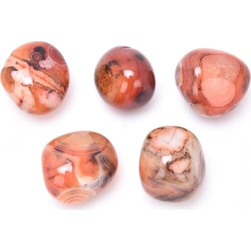 5Pcs/lot Irregular Polished Banded Agate Palm Stones Worry Stones Pebble Healing Crystal Home Stones Decoration