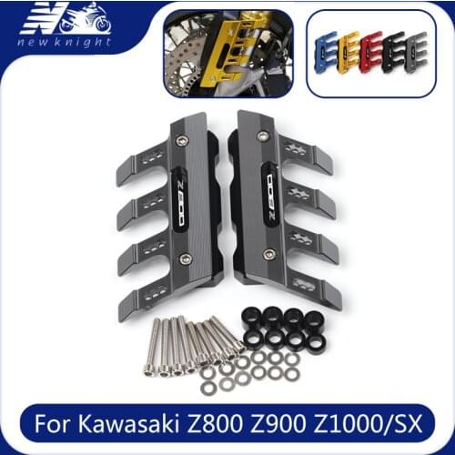 5 colors With logo For Kawasaki Z800 Z900 Z1000 Z1000SX Motorcycle CNC Front Fender Slider Side Protection Guard Accessories