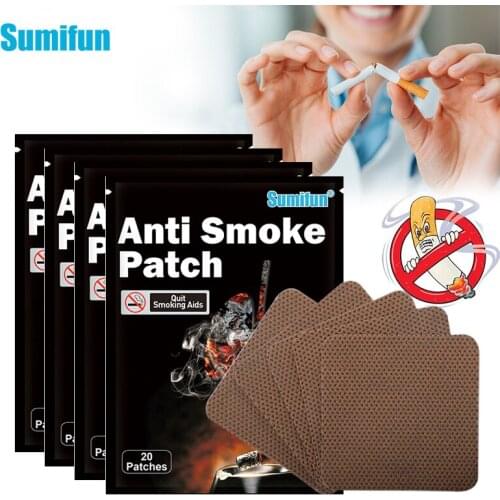 80pcs/4bags Sumifun Natural Ingredient Anti Smoke Patch Stop Quit Smoking Cessation Chinese Herbal Medical Plaster Health Care