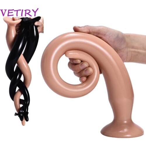 VETIRY 50cm Super Long Dick Anal Plug Prostate Massager Snake Dildo Anus Masturbator Dilator Sex Toys for Man Woman Butt Plug