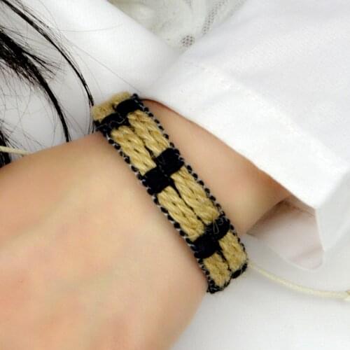 Natural cotton and linen bracelets handmade jewelry Dropshipping #EZ116