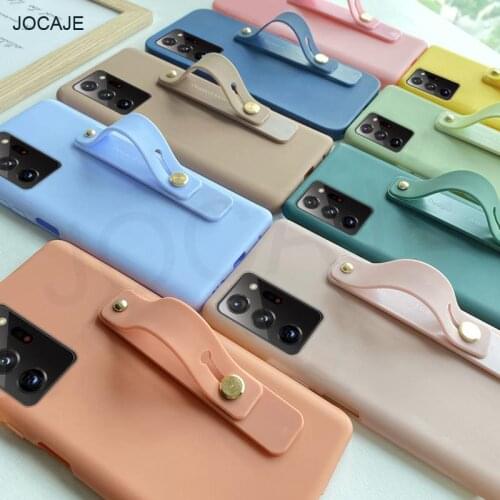 For Samsung Galaxy Note 20 Ultra Wrist Strap Hand Band Soft Silicone Phone Case For S20 Ultra S20 Plus S20FE holder stand Cover