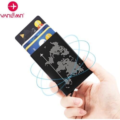 RFID Anti-theft luxury ID Card Holder Unisex Automatically Solid Metal Bank Credit Card Holder Wallet Women Men Aluminum Case