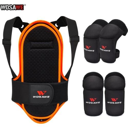 WOSAWE Kids Motorcycle Back Protector Armor Vest Kneepads Roller Skating Skiing Sports Back Support Protective Armor Child