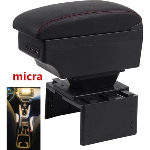 For new nissan micra Armrest box central Store content box with cup holder ashtray new micra k14