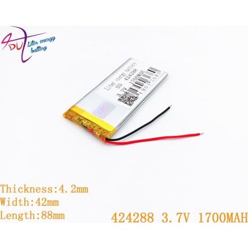 Tablet PC battery capacity 424288 3.7V 1700MAH 404085 404090 Universal Li-ion battery for tablet pc