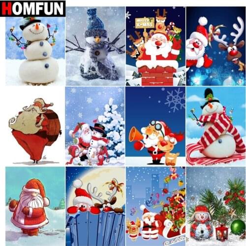 HOMFUN3D Diamond Painting "Christmas snowman" DIY Full Rhinestones Drill Cross-stitch Kits Square Round Diamond Embroidery