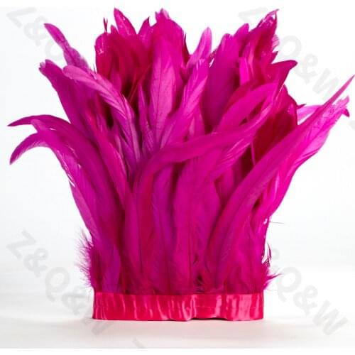 8-14 inch rooster tail dyed with plum red to make 2 meters cloth edge Latin shopping festival costume DIY skirt decoration