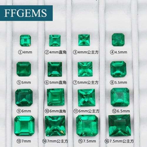 FFGe VVS CCE Big Square Cut Lab Created Emerald 1pcs Green Loose Gemstone Ring For Women DIY Fine Jewelry Mounting Free Shipping