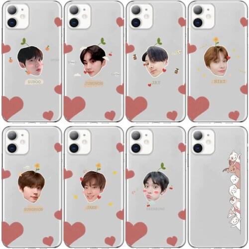 Korean celebrity enhypen Anime Style Phone Case cover For iphone 11 pro max Cases 12 8 7 6 s XR PLUS X XS SE 2020 mini Transpa