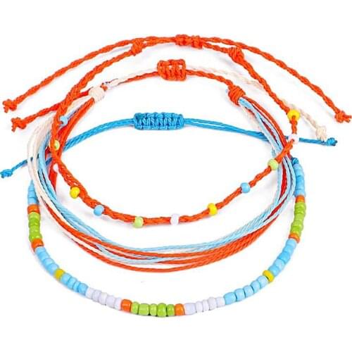 Creative Bohemian Style Women Anklet Handmade Adjustable Bead Decor Ankle Bracelet Foot Jewelry For Women Jewelry Accessories