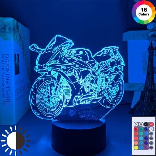 Cool Motorcycle Led Night Light for Kids Bedroom Decor Unique Birthday Gift for Children Study Room Desk 3d Lamp Motocycle