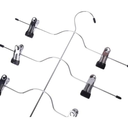 Multifunctional 4 Layer Stainless Steel Pants Hanger Rack Clip Skirt With 8 Clips Storage Organizer Save Space