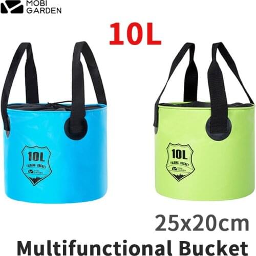MOBI GARDEN 10L Ultra Light Portable Camping Bucket Multifunction IPX6 Fishing Bucket Outdoor Travel Home Storage Waterproof Bag