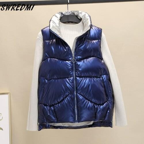 SWREDMI Fashion Warm Vest Women Stand Collar Zipper Clothing Outwear Cotton Padded Jacket Coat Sleeveless Waterproof Waistcoat