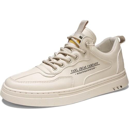 Leather Men Sneakers Trend Casual Spring Outside Waterproof Shoes Rubber Comfortable Outsoles New 2021 Brand Cool Designer 39-44