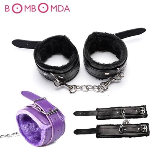 Sex Toys Adult Games Adjustable Handcuffs SM Slave Bondage Handcuff Ankle Plush Cuff Toy Sexual BDSM Bondage Sex Toys For Couple
