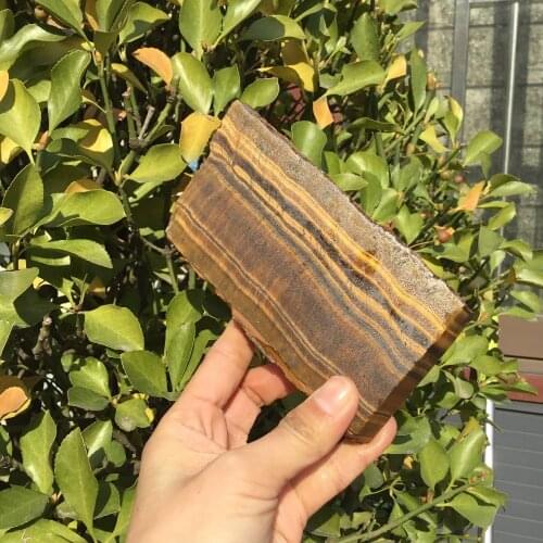 Raw Natural Tiger eye stone plate unpolished mineral crystal slab