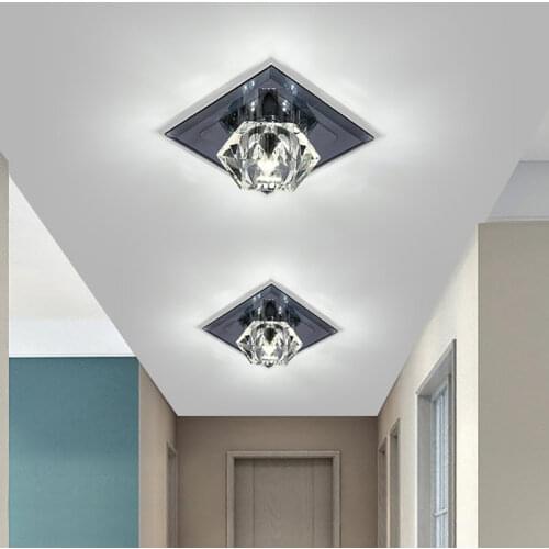 Modern minimalist LED crystal ceiling lamp living room bedroom aisle corridor lamp porch creative balcony lighting