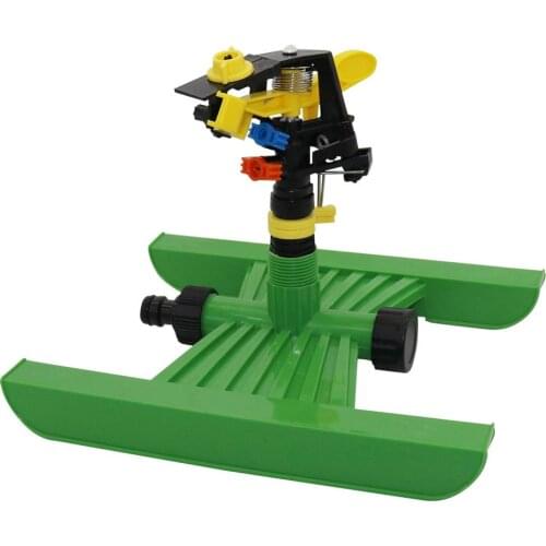 Double Outlet Rocker Sprinkler with Pedestal 360 Degree Rotating Watering Nozzles Garden Agriculture Irrigation Sprinklers 1 Set