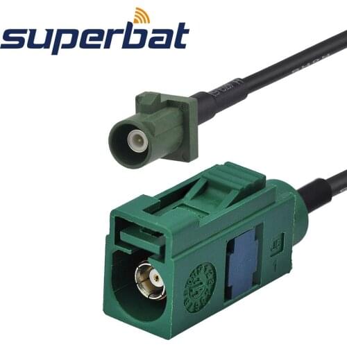 Superbat Fakra Jack "E" Straight to Fakra Plug "E" Straight Pigtail Cable RG174 15cm