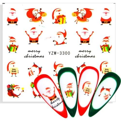 1 Sheet Creativity Flower Leaf Elk Plants 2021 New Year 3D Nail Sticker Christmas Nail Art Decorations DIY Decals