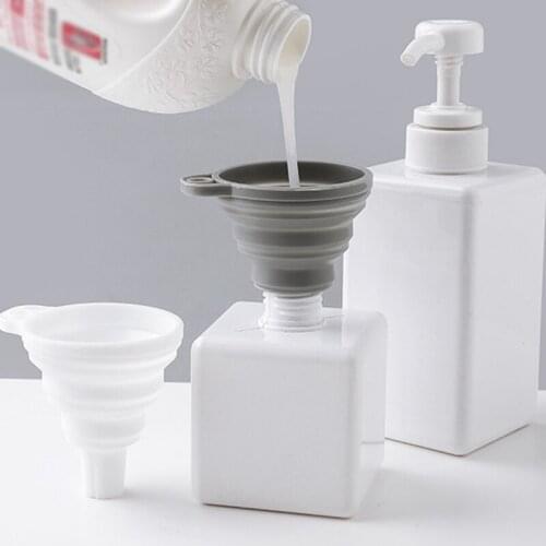 1 Pc Mini Foldable Funnel Silicone Collapsible Funnel Foldable Portable Funnels To Be Hung Household Liquid Dosing Kitchen Tools