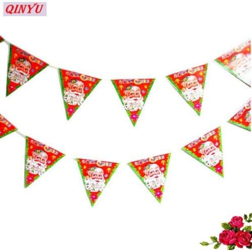 10pcs christmas Festival Pennant String Banner Buntings 2.5m Festival Party Holiday banner flag Decoration Christmas Gift 5z