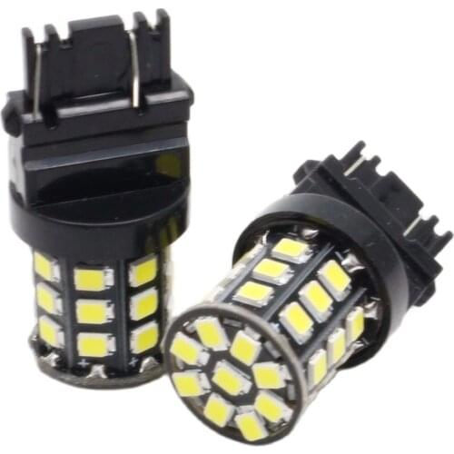 2PCS 3157 P27/5W T25 3156 S25 1156 BA15S 1157 BAY15D 2835 33SMD White LED Bulbs T25 DRL Turn Signal Light 12V