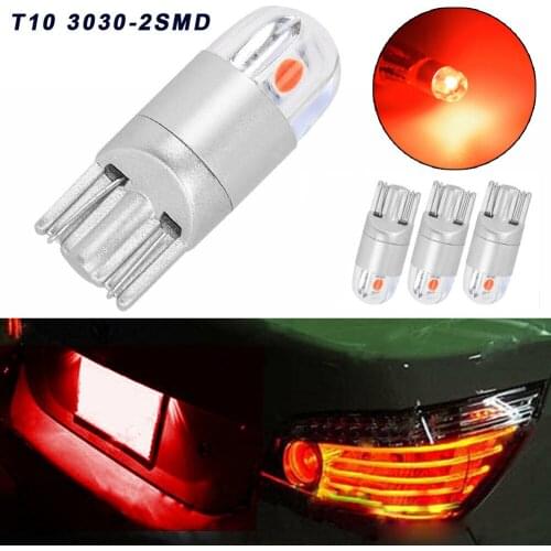 4X T10 168 192 194 2825 3030 SMD Wedge LED Instrument Trunk Dome Light Bulbs Red LED Light Bulbs