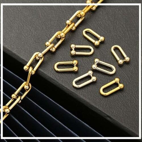 50 pcs/lot Gold Acrylic Buckle Beads DIY Earrings Bracelets Necklace Strap Loops Connector Accessory Acrylic Chains