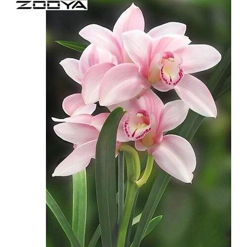 Diamond Painting Cross-Stitch Kits 5D DIY Diamond Embroidery Pink Flowers Hobby Pictures Of Rhinestones Paintings By Number R521