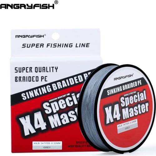 Angryfish X4 500M Master Series 4+1 Fast Sinking Braided Line Double Structre Smooth Strong tension Braided PE 12-80LB