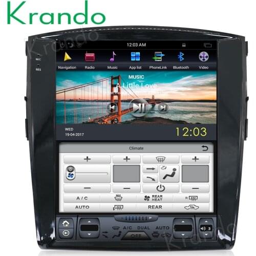 Krando Android 9.0 4G Ram 12.1'' Tesla Vertical Screen Car Radio for Mitisubishi Pajero V97 V93 2006-2015 Multimedia GPS Audio