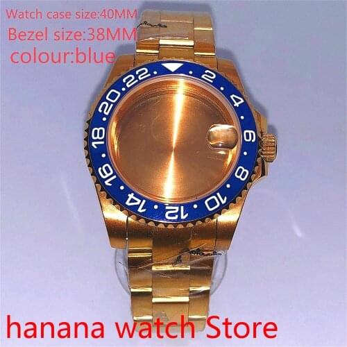 Bliger Suitable for Mingzhu automatic winding 40mm sapphire glass sealed back gold box series, with rotating blue