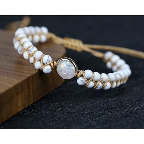 Stone Bag Bracelet Femme Opal String Weaving Yoga Friendship Bracelet Bracelet Bohemian Jewelry wholesale
