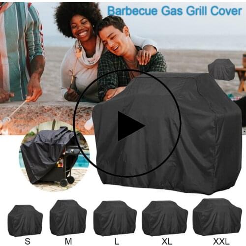 BBQ Grill Cover Waterproof Heavy Duty Patio Outdoor Oxford Barbecue Smoker Grill Cover Outdoor Barbecue Hood BBQ Cover