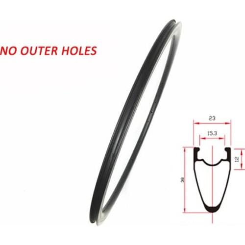 DEERACE 1 pair of SAT 38mm X 23mm Tubeless Ready 700C Carbon Road Clincher Bicycle Wheel Rims 20/24H NO OUTER HOLES