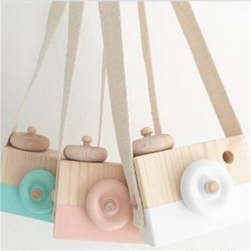 Wooden Camera Toys Cute Nordic Hanging Kids Toy Gift Room Decor Furnishing Pendant Wooden Toys For Kid