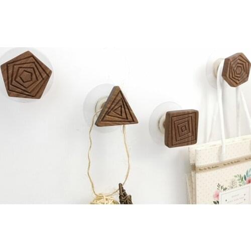 Wooden Hook Animals Shaped Hanging Punch Free Perforated hook for towel Bag Coat Storage GQ