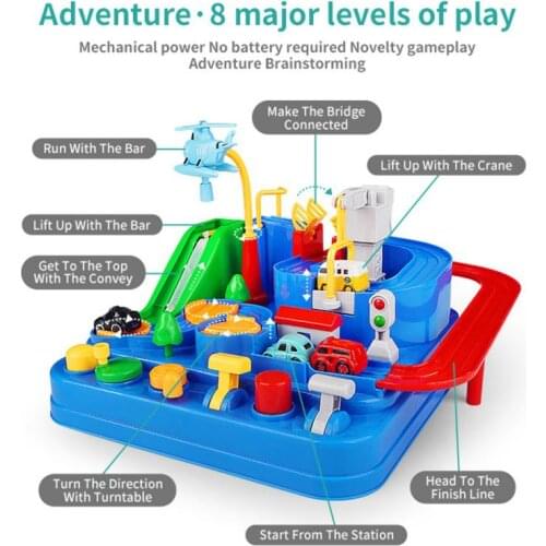 Childrens Rail Car Toy Sets Cartoon Car Crashing Through Barriers Big Adventure Inertial Sliding Toy Early Education For Baby