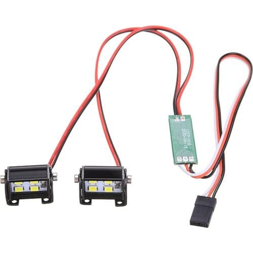 Double-row 4 LED Light Highlight Spotlight RC Car Hood Bumper LED White Light for SCX10 D90 90048 1/10 RC Car