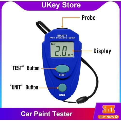 EM2271 Thickness Gauge Car Paint Tester Digital Mini Automobile Thickness Coating Meter Automobile Paint Surface Detector