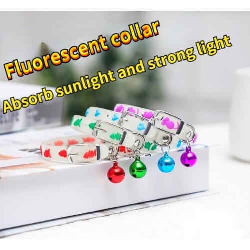 Fluorescent silicone collar Cat puppy dog luminous collar Cat necklace Loss prevention during night travel dog light accessories
